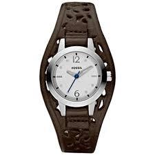 Horlogeband Fossil JR1258 Onderliggend Leder Bruin 10mm