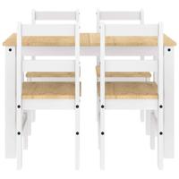 5-delige Eethoek Panama massief grenenhout wit - thumbnail