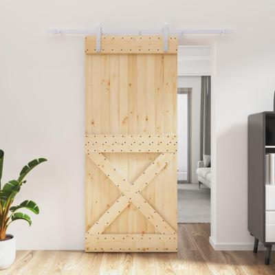 Schuifdeur met beslag 90x210 cm massief grenenhout
