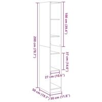 Kledingkast 30x50x200 cm bewerkt hout grijs sonoma eikenkleur - thumbnail