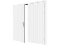 Trendhout Plaatdeur dubbel XL - 2 deuren - 120x211,5 cm + kozijn 254x219 cm - wit (incl. hang en sluitwerk)- - Hout- Trendhout - thumbnail