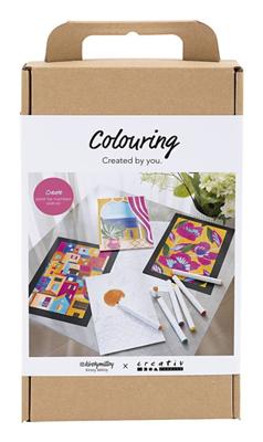 Creativ Company Hobbyset kleuren, schilderen volgens cijfers, markeerstiften, 1 doos
