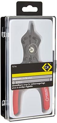 C.K T3716 Precisie-borgveertang Geschikt voor borgringen Binnen- en buitenringen 12-22 mm 12-22 mm Puntvorm Recht