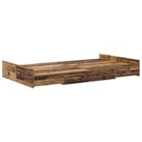 Opbergbedframe met lade Oud hout 120 x 200 cm Bewerkt hout - thumbnail