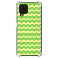 Samsung Galaxy A12 Doorzichtige Silicone Hoesje Waves Green - thumbnail