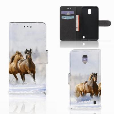 Nokia 2 | Telefoonhoesje | Met pasjeshouder | Paarden