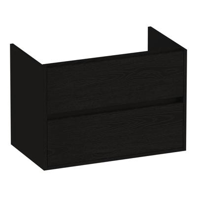 Brauer Adore - Onderkast - 80 cm - met 2 Softclose Lades Greeploos en 1 Sifon Uitsparing - Timber Black