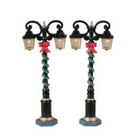 Lemax splendid lights, set of 2 verlichte straatlantaarn Caddington Village 2023 - thumbnail