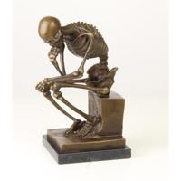 BRONZEN BEELD VAN DE SKELET DENKER - thumbnail