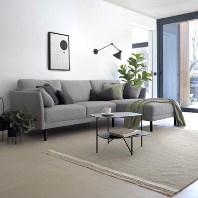 Kave Home Loungebank 'Gilma' Zwarte Poot, Rechts, kleur Lichtgrijs Kave Home Loungebank 'Gilma' Zwarte Poot, Rechts, kleur Lichtgrijs