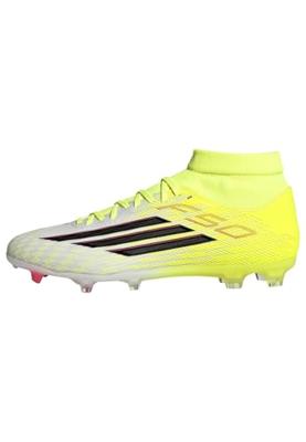 adidas F50 League Mid Gras / Kunstgras Voetbalschoenen (MG) Neongeel Zwart Rood