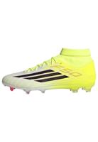 adidas F50 League Mid Gras / Kunstgras Voetbalschoenen (MG) Neongeel Zwart Rood - thumbnail