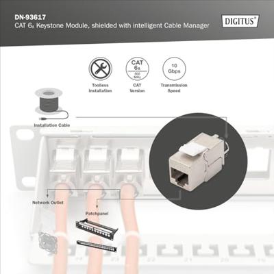 Digitus DN-93617 RJ45-inbouwmodule Keystone CAT 6A 1 stuk(s) Digitus DN-93617 RJ45-inbouwmodule Keystone CAT 6A 1 stuk(s)