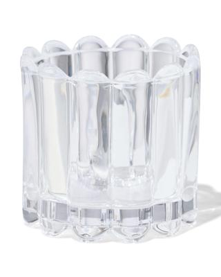 HEMA Glas voor geurkaars ⌀8x8cm ribbel transparant (transparant)