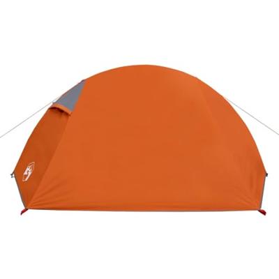 VidaXL Koepeltent 2-persoons waterdicht grijs en oranje VidaXL Koepeltent 2-persoons waterdicht grijs en oranje