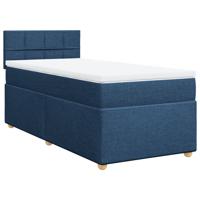Boxspring met matras stof blauw 140x190 cm - thumbnail