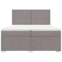 Boxspring met matras stof taupe 200x200 cm - thumbnail