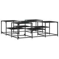 Salontafel 121x121x40 cm bewerkt hout zwart - thumbnail