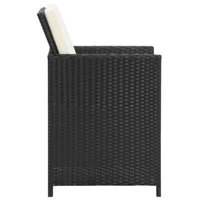Tuinstoelen 4 st poly rattan zwart - thumbnail