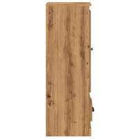 Hoge kast 36x35,5x103,5 cm bewerkt hout artisanaal eikenkleurig - thumbnail
