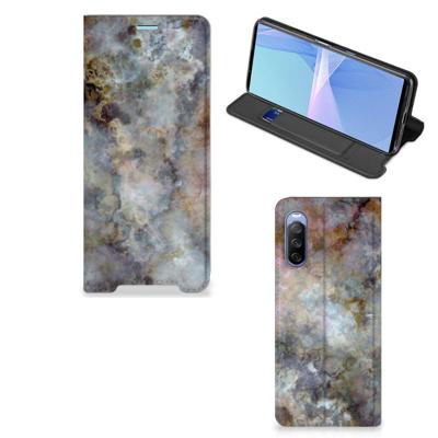 Sony Xperia 10 III | Standcase | Marmer Grijs Sony Xperia 10 III | Standcase | Marmer Grijs