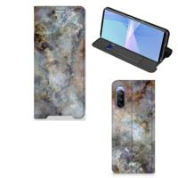 Sony Xperia 10 III | Standcase | Marmer Grijs - thumbnail