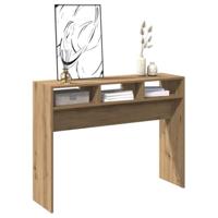 Wandtafel 105x30x80 cm bewerkt hout artisanaal eikenkleur - thumbnail