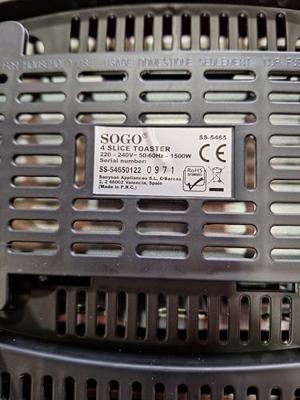 SOGO Human Technology Broodrooster voor 4 sneden Controlelampje, Toastfunctie Rood (metallic)