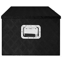 VidaXL Opbergbox 100x55x37 cm aluminium zwart - thumbnail