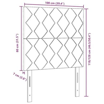 Hoofdbord met LED -striplichten Verstelbaar Blauw 100 cm Stof