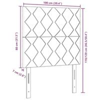 Hoofdbord met LED -striplichten Verstelbaar Blauw 100 cm Stof - thumbnail