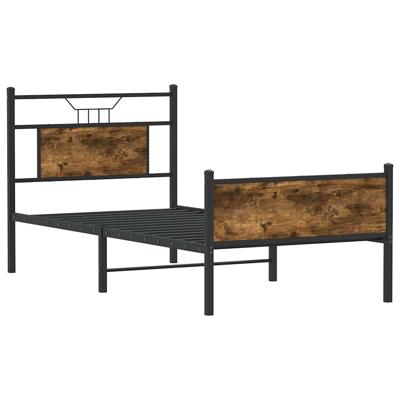 Bedframe zonder matras metaal gerookt eikenkleurig 183x213 cm - thumbnail