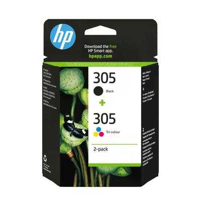 HP 305 2-Pack Tri-color/Black Original Ink Cartridge inktcartridge 2 stuk(s) Origineel Normaal rendement Zwart, Cyaan, Magenta, Geel - thumbnail