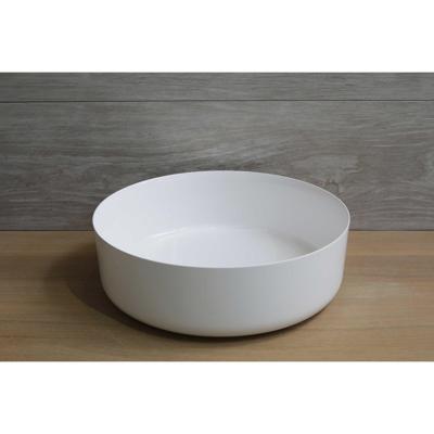 Waskom Opbouw Rond Luca Sanitair 42x42x13,5 cm Mineraalsteen Glans Wit Luca Sanitair