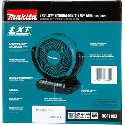 Makita DCF102Z 14,4 / 18 V Ventilator met zwenkfunctie Zonder accu&apos;s en lader - DCF102Z - thumbnail