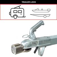 Masterlock Universal Trailer Coupler Lock - Zinc, nickle plated body - Front Keyw - 377EURDAT - thumbnail