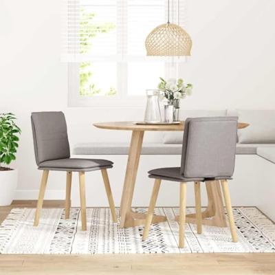 Eetkamerstoelen draaibaar 2 st stof taupe