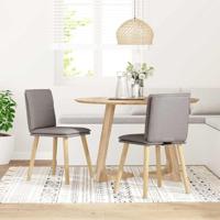 Eetkamerstoelen draaibaar 2 st stof taupe - thumbnail