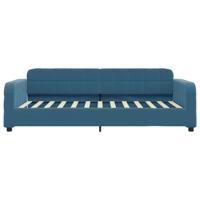 Slaapbank met onderschuifbed en lades 90x200 cm fluweel blauw - thumbnail