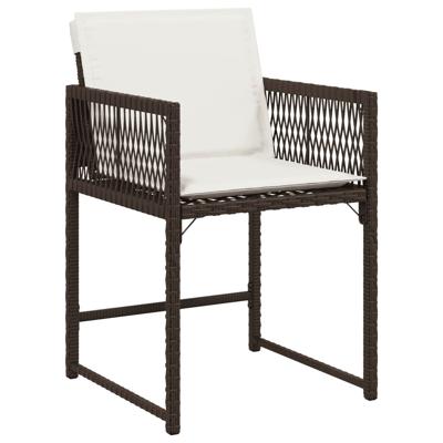 9-delige Tuinset met kussens poly rattan bruin
