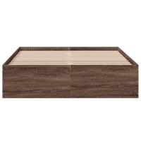 Bedframe bewerkt hout bruin eikenkleur 135x190 cm - thumbnail