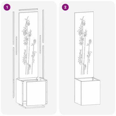 VidaXL Tuin privacy screen bloemen olijfgroen 32 x 32 x 150 cm