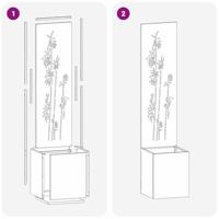 VidaXL Tuin privacy screen bloemen olijfgroen 32 x 32 x 150 cm - thumbnail