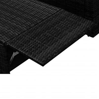 VidaXL 2-delige loungeset met kussens poly rattan zwart