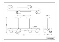 Trio Richtbare hanglampMarley Zwart met hout - 312490432 - thumbnail