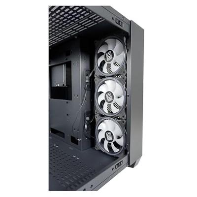LC Power 809-B-ON Dark Storm_X Midi-tower Gaming-behuizing Zwart Zijvenster, 4 voorgeïnstalleerde LED-ventilators LC Power 809-B-ON Dark Storm_X Midi-tower Gaming-behuizing Zwart Zijvenster, 4 voorgeïnstalleerde LED-ventilators