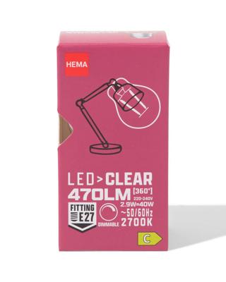 HEMA Led kogel clear E27 4.8W 470lm dim
