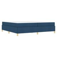Boxspring bed Blauw en Donkerblauw en Wit 200 x 200 cm Stof - thumbnail