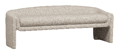 WOOOD Eetkamerbank 'Zone' Geweven, 160cm, kleur Beige WOOOD Eetkamerbank 'Zone' Geweven, 160cm, kleur Beige