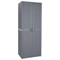 Tuinkast 65x45x172 cm PP rattan grijs - thumbnail